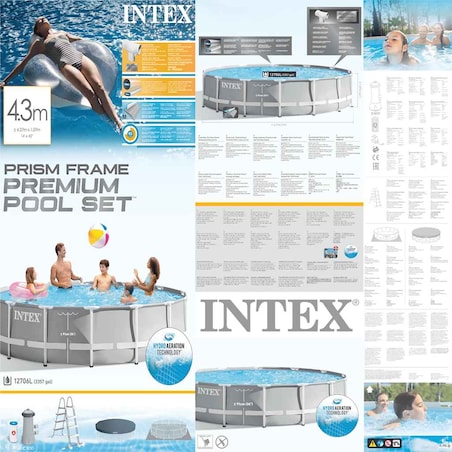 Intex Basen Prism Frame Premium z akcesoriami, 427x107 cm