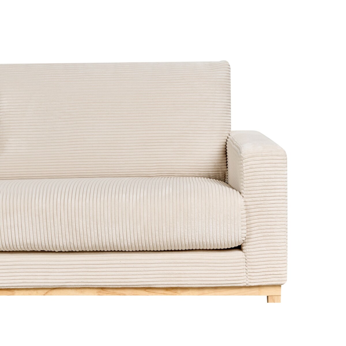 Sofa narożna prawostronna SIGGARD Jasnobeżowy Sztruks