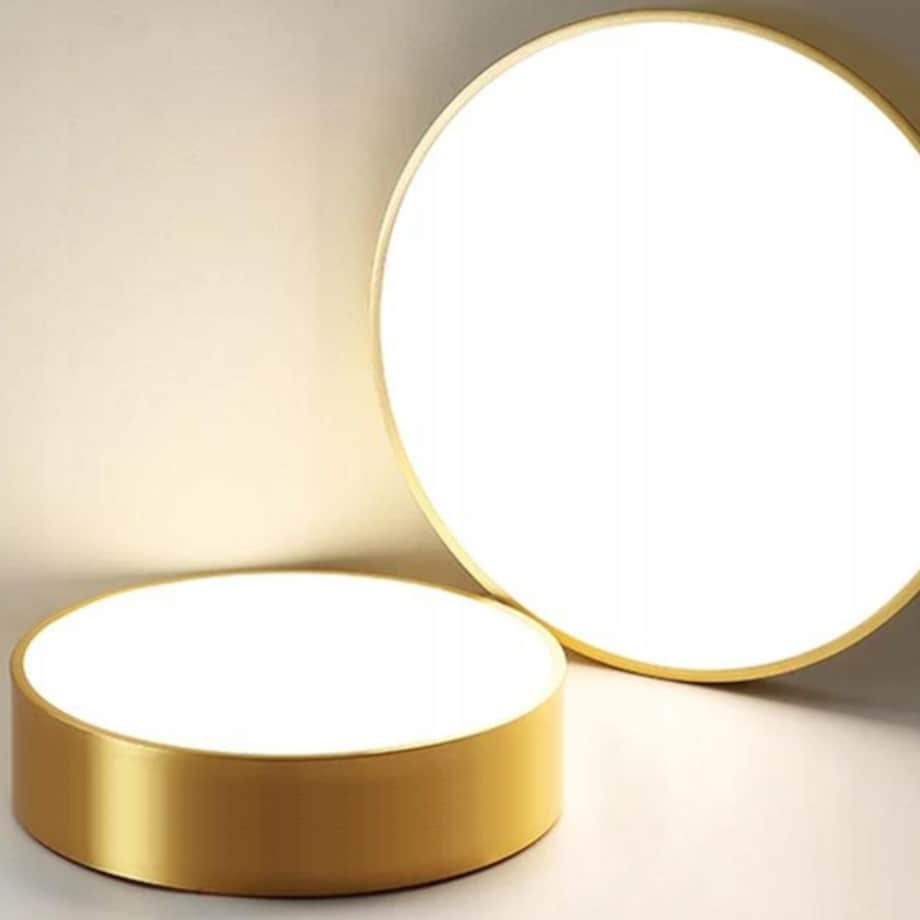 Lampa Sufitowa Plafon Salon Glamour Złota 30Cm