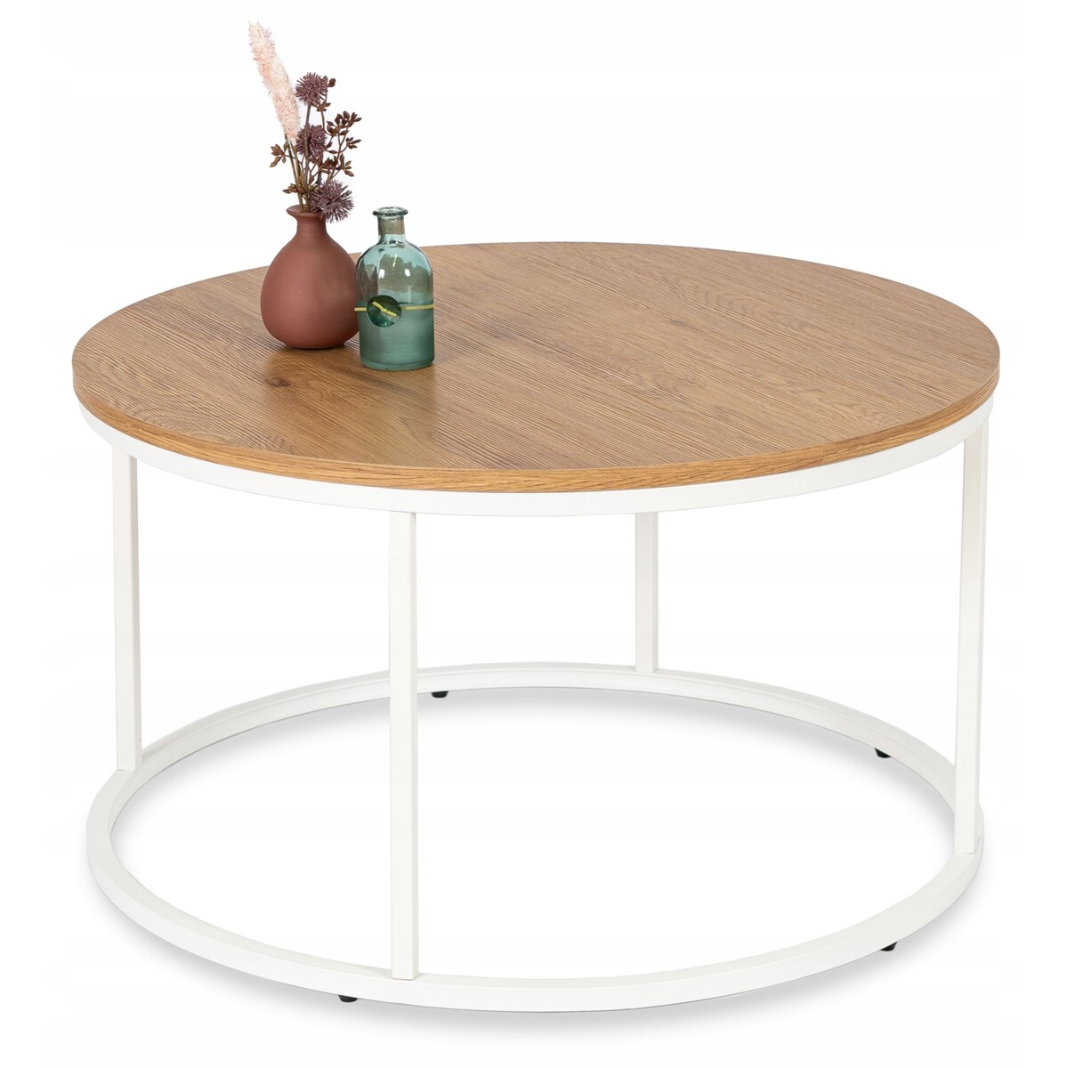 Stolik Kawowy Okrągły Duży Skandynawski Ława Okrągła ANN MAX