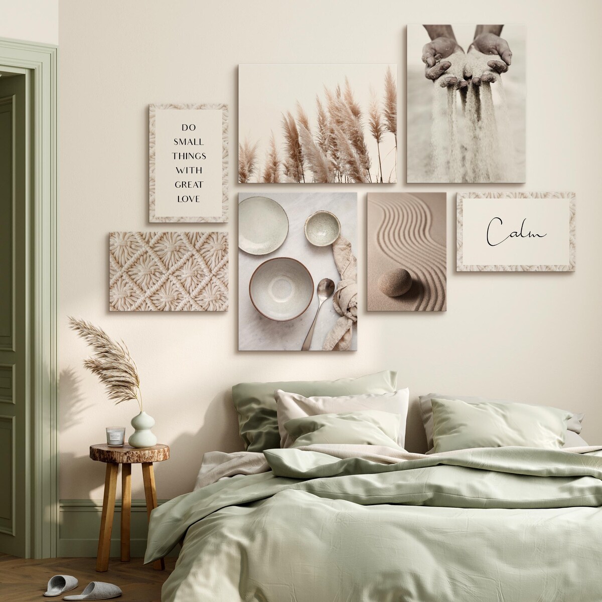 Zestaw Obrazów Styl BOHO Plaża Rośliny 110x80cm