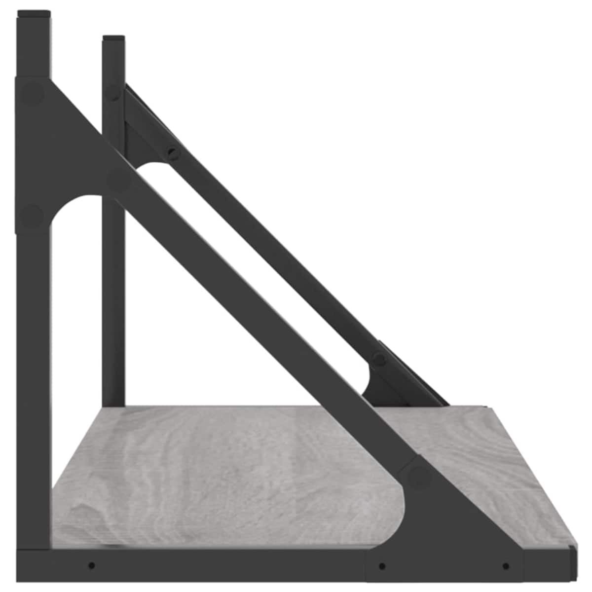 vidaXL Półki ścienne, 2 szt., szary dąb sonoma, 60x25x25,5 cm
