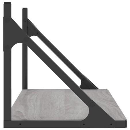 vidaXL Półki ścienne, 2 szt., szary dąb sonoma, 60x25x25,5 cm