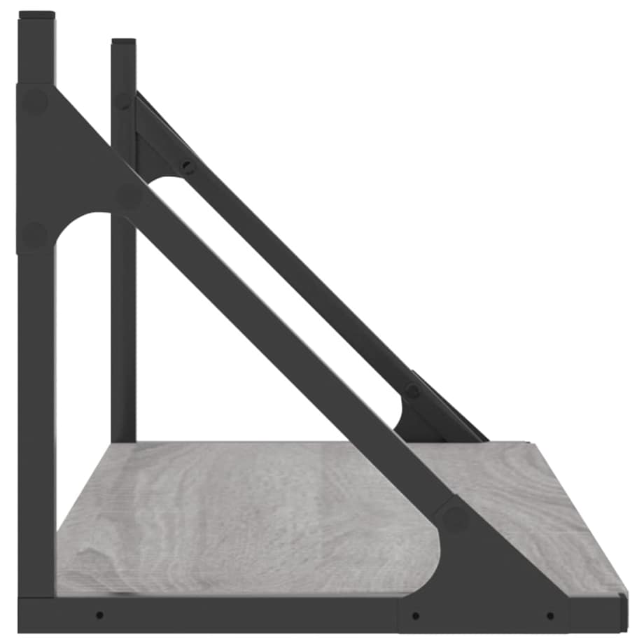vidaXL Półki ścienne, 2 szt., szary dąb sonoma, 60x25x25,5 cm