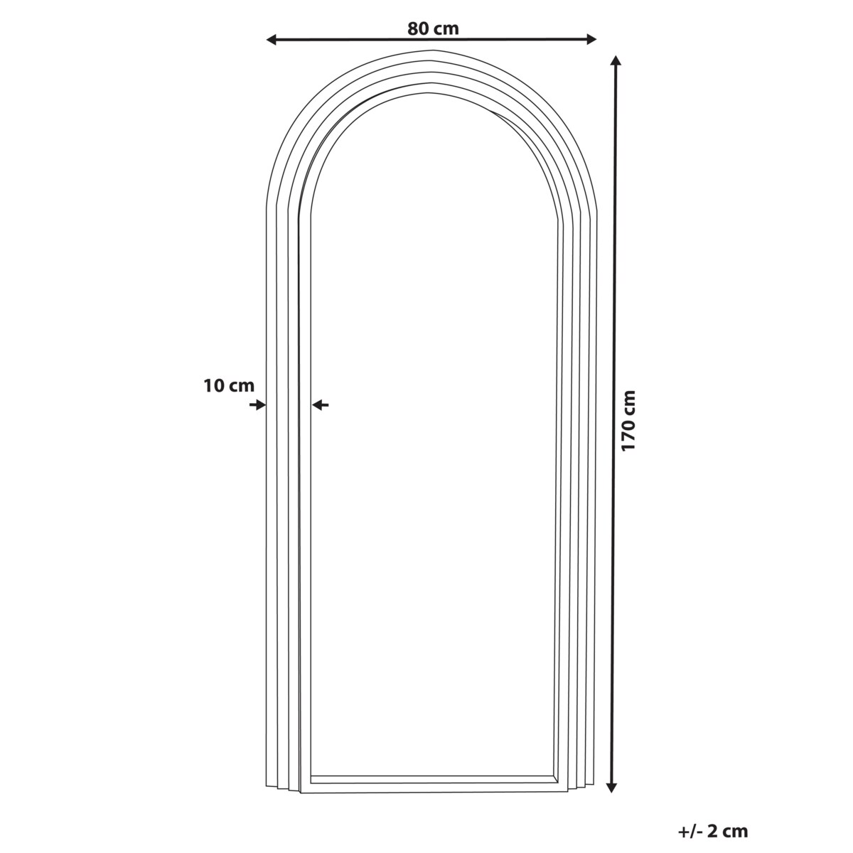 Lustro ścienne DIJON 80 cm 170 cm Drewno Złamana biel