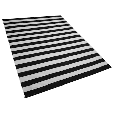 Dywan zewnętrzny 160 x 230 cm czarno-biały TAVAS