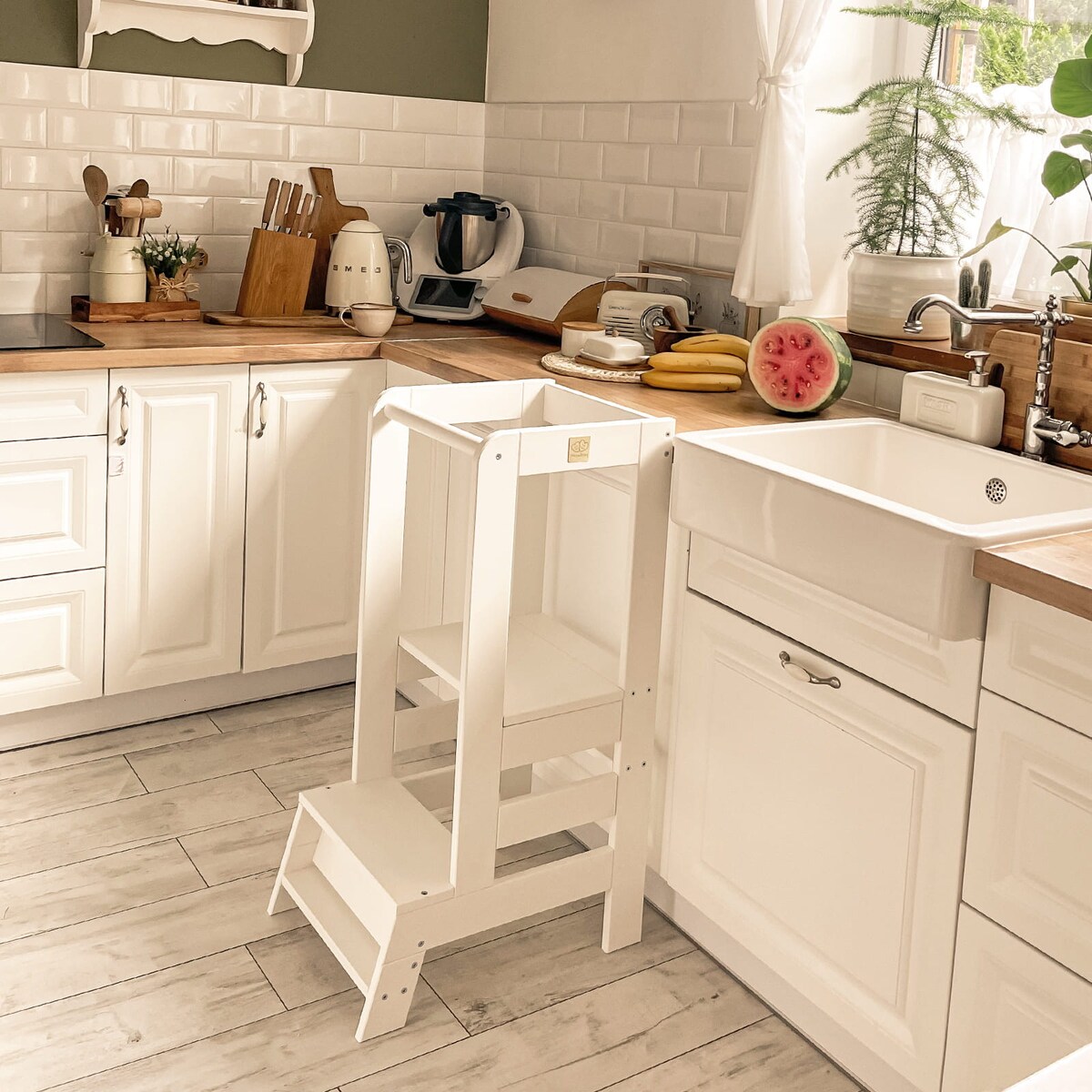 Kitchen Helper Drewniany Pomocnik Kuchenny dla Dziecka, Biały