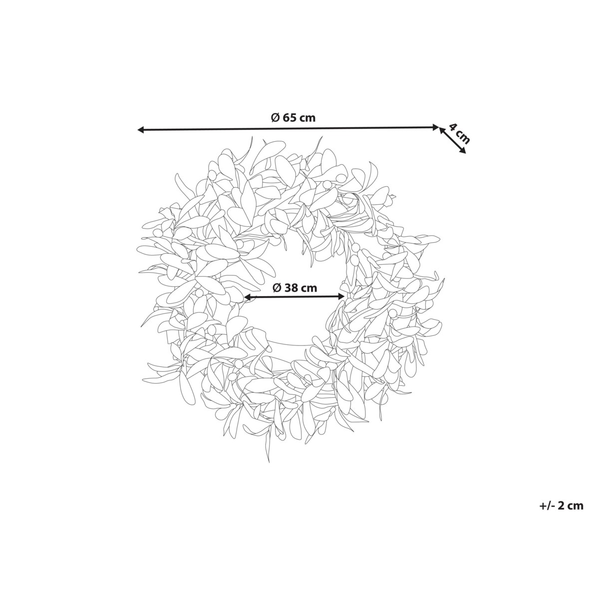 Wieniec dekoracyjny 65 cm zielony DANRUN
