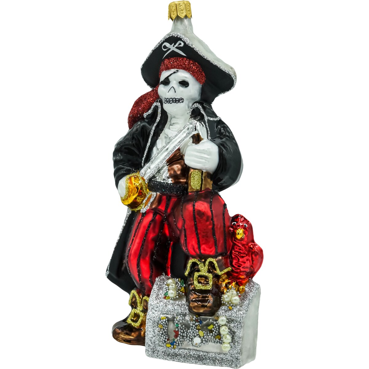 Bombka choinkowa: Pirat z kufrem skarbów