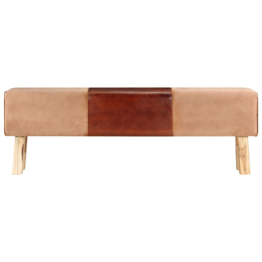 vidaXL Kozioł gimnastyczny, 160 cm, brązowy, skóra i drewno akacjowe