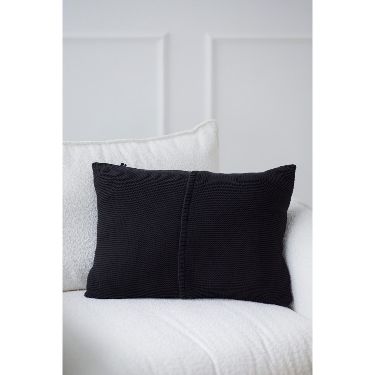 Poszewka klasyczna z przeszyciem grafitowa, 40 x 60 cm, La Manta