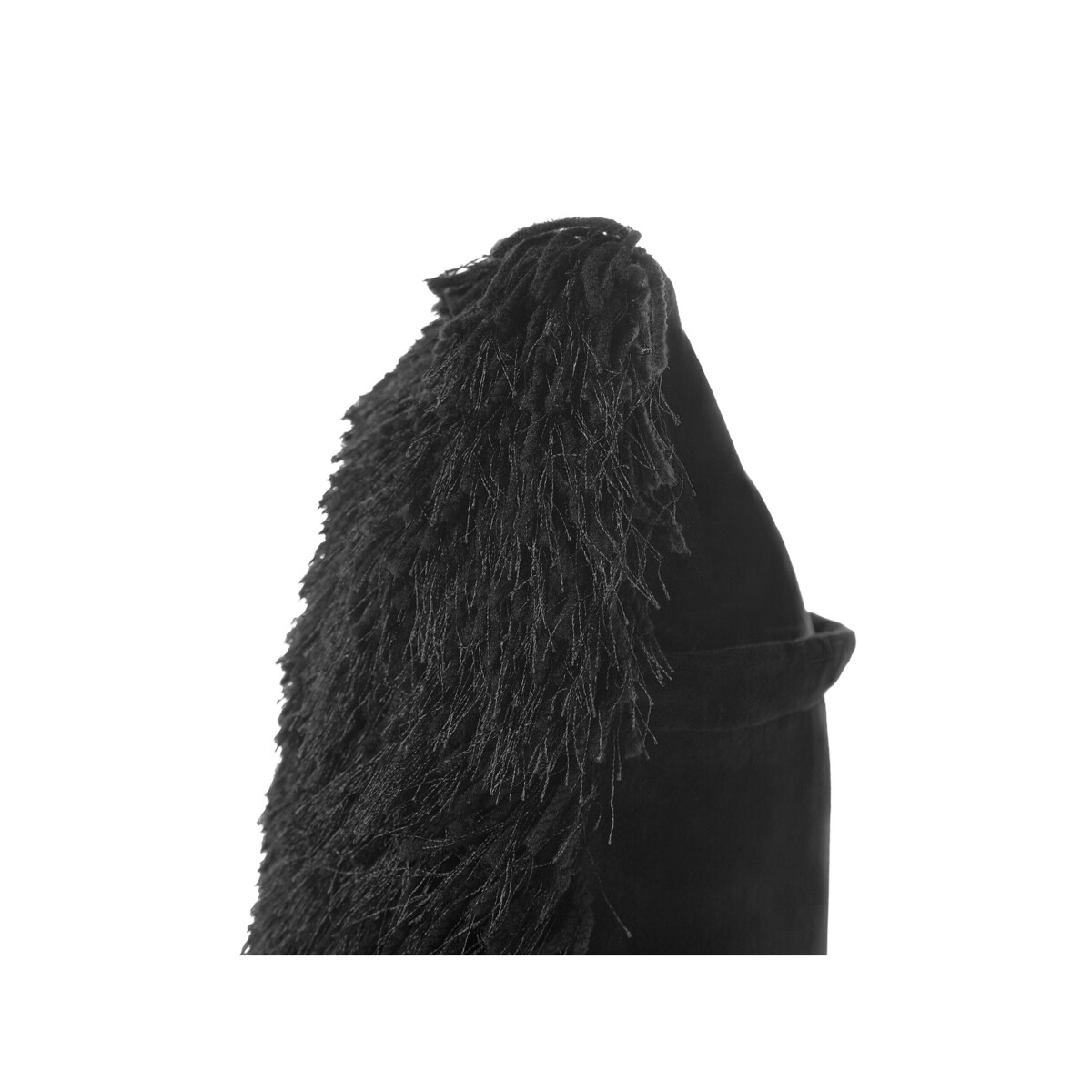 2 poduszki dekoracyjne włochacze 45 x 45 cm czarne CIDE