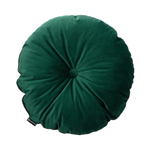 Poduszka okrągła z guzikiem, butelkowa zieleń, ⌀37 cm, Christmas