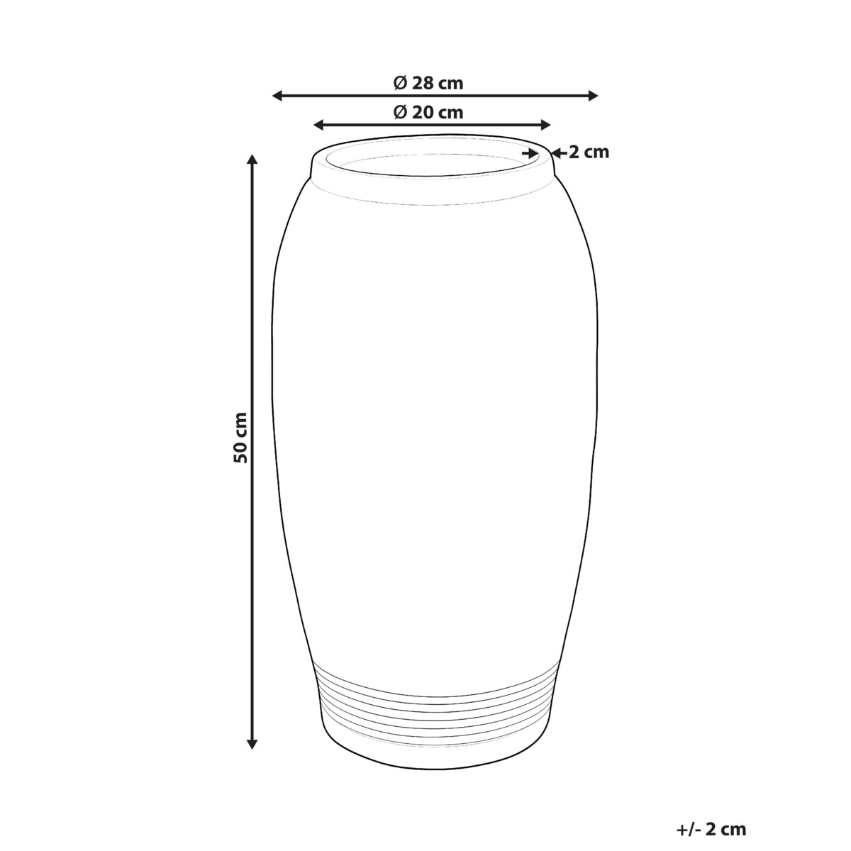 Wazon na kwiaty ARGINO 50 cm Szary