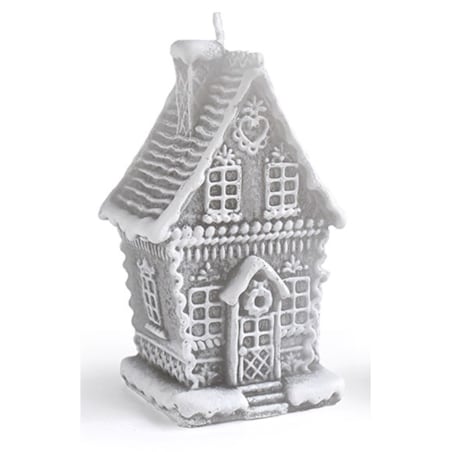 Świeca CHATKA PIERNIKOWA duża 11x19cm parafinowa szara