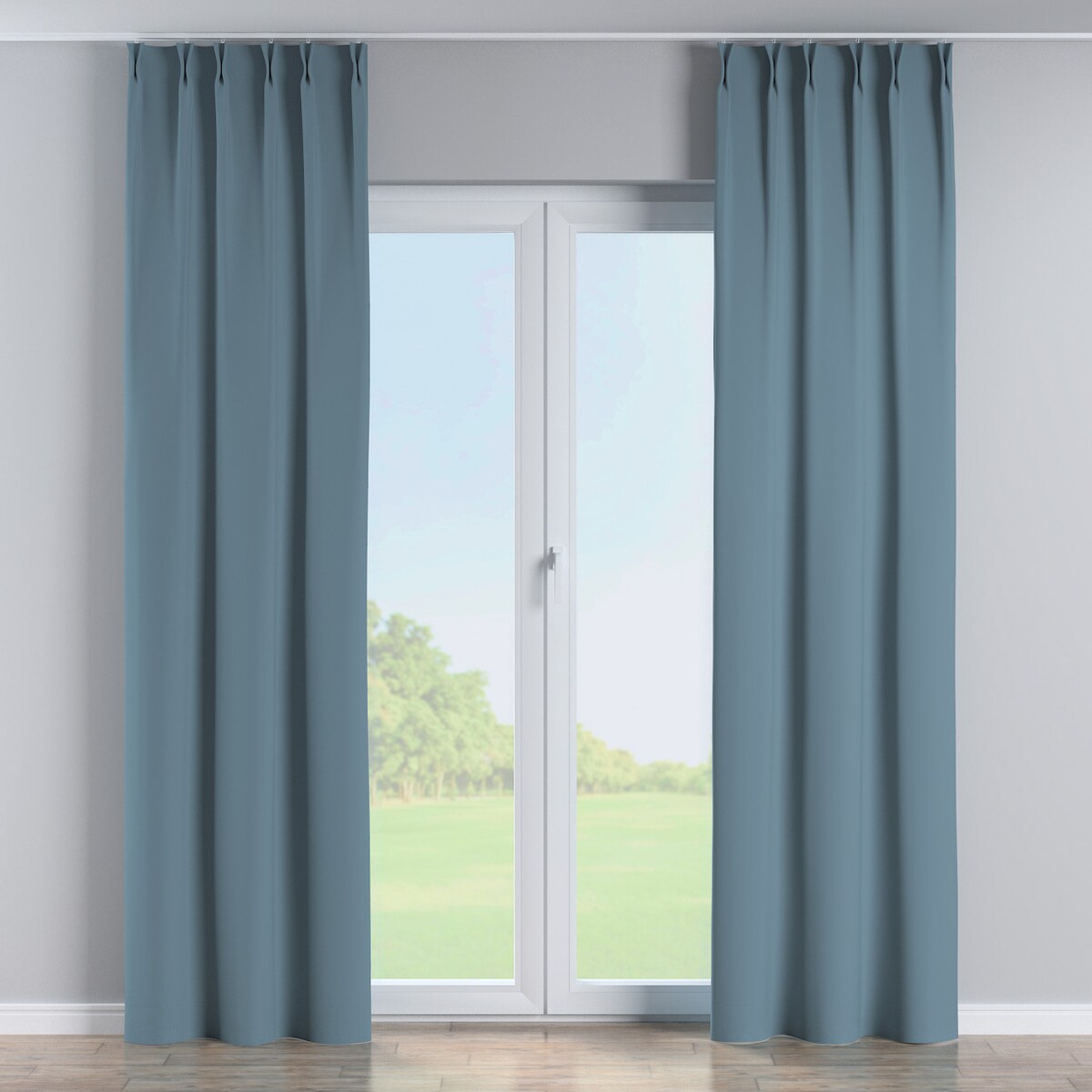 Zasłona na haczykach flex podwójnych 130x260 ciemny morski niebieski