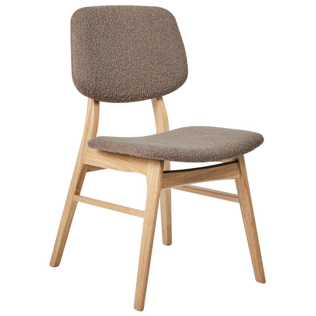 Zestaw 2 krzeseł do jadalni ELLA Boucle Beżowoszary