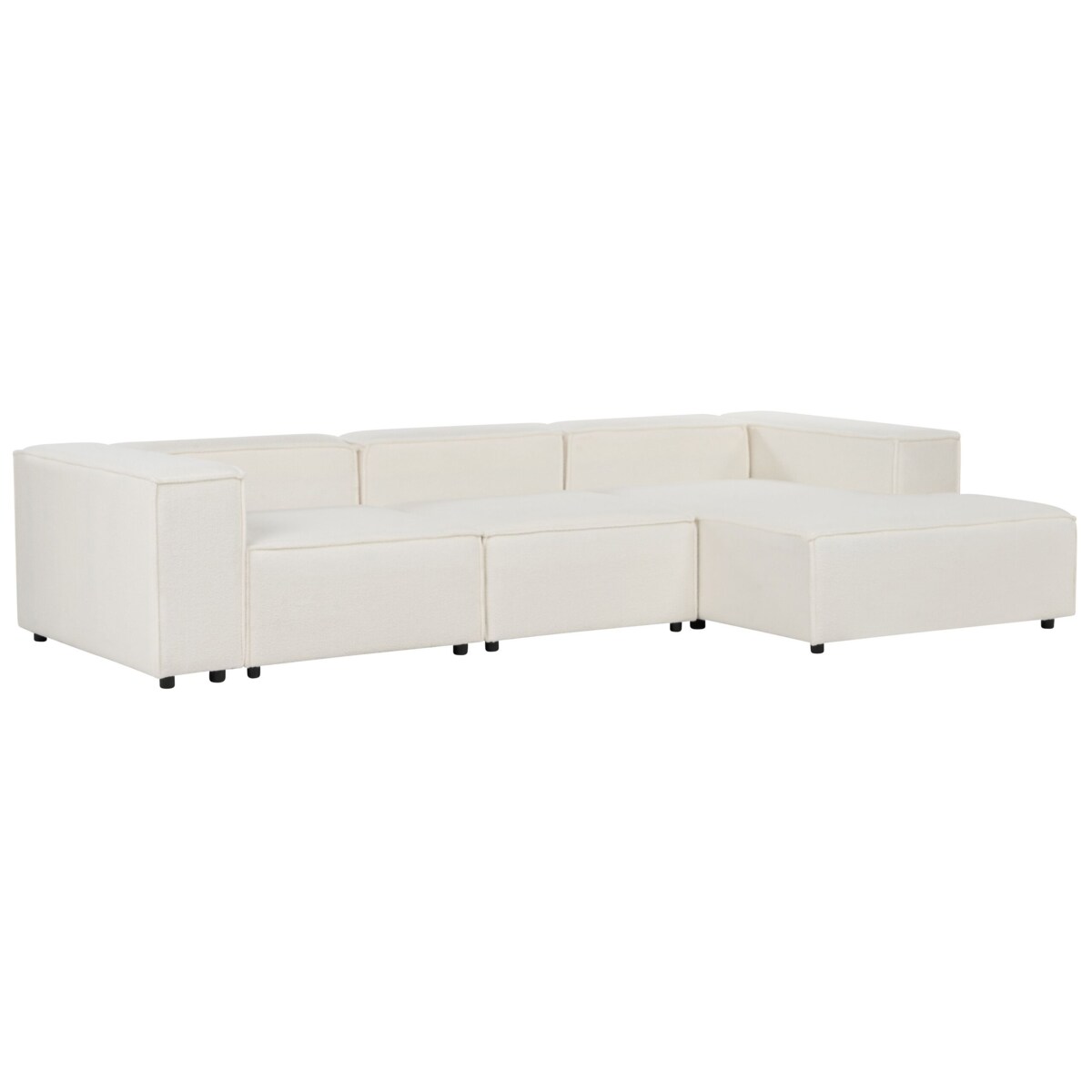 Narożnik modułowy ARDAL Boucle Biały dla 3 osób Lewostronny