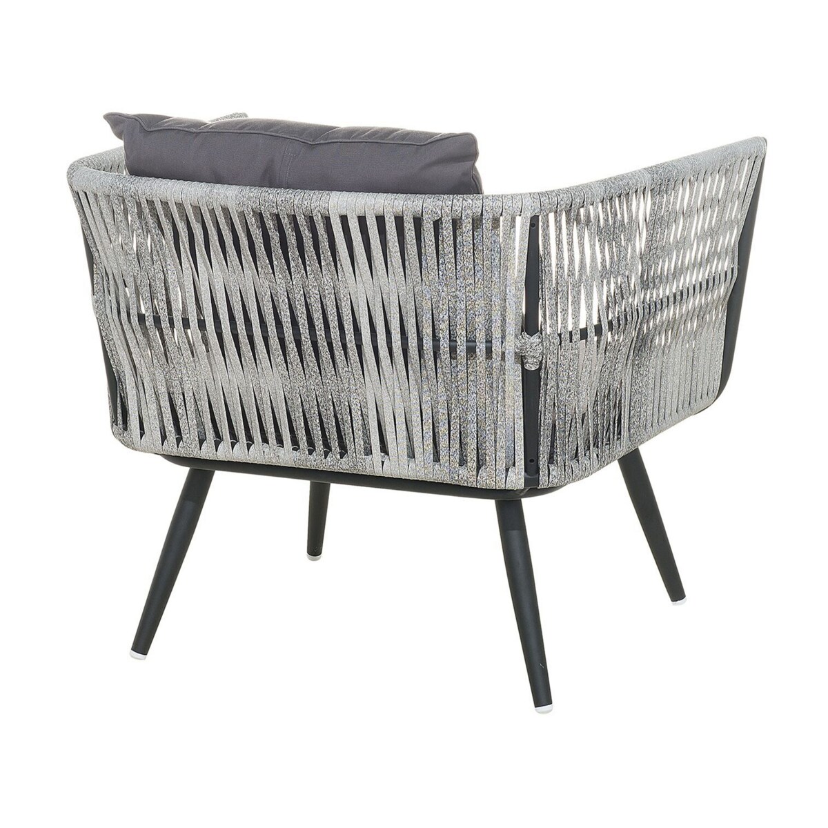 Zestaw ogrodowy z technorattanu 4-osobowy grafitowy RAGUSA