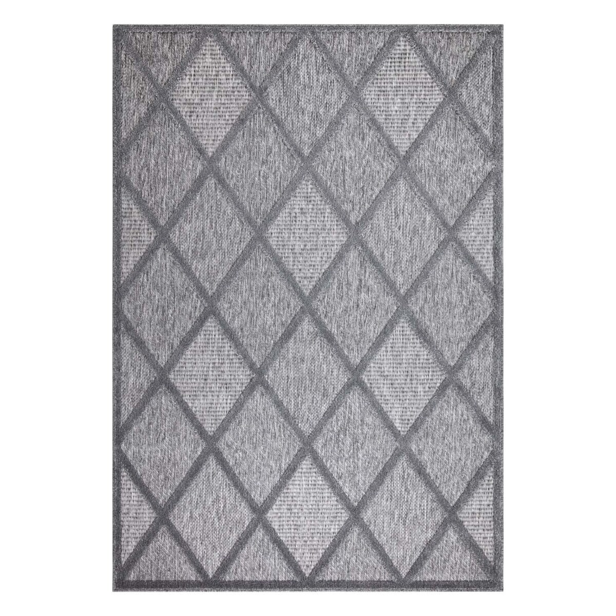 Dywan na zewnątrz i do wnętrz romby Sanori 4570 Antracyt 150x150