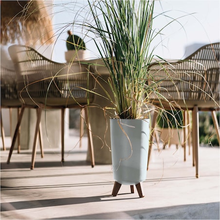 Donica Ogrodowa 23,9 Cm Na Nóżkach Wysoka Doniczka Dekoracyjna Biała