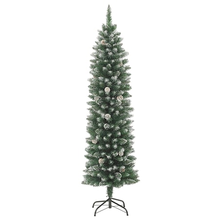 vidaXL Sztuczna, wąska choinka ze stojakiem, 120 cm, PVC
