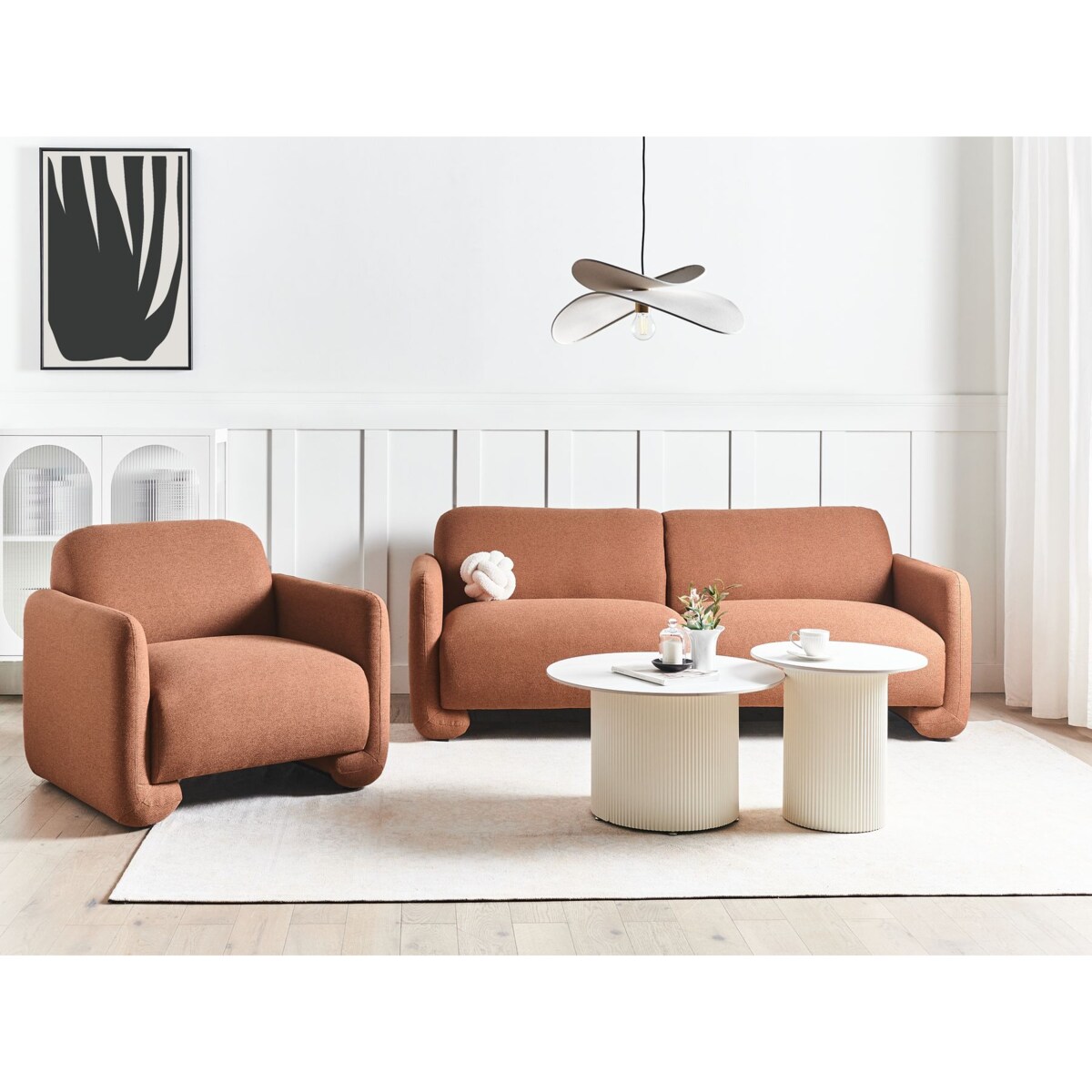 Komplet wypoczynkowy 4-osobowy złotobrązowy SALAND