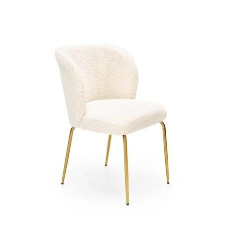 Krzesło tapicerowane K474 kremowe/złote