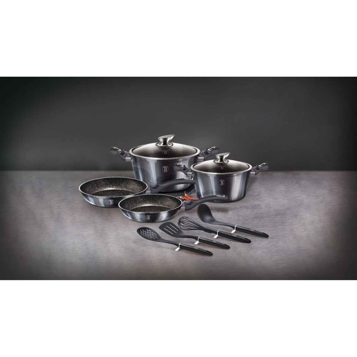 Komplet garnków 10 elementów BERLINGER HAUS Carbon Pro