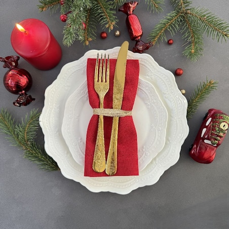 VILLA ITALIA Bombka szklana CUKIEREK red 9 cm