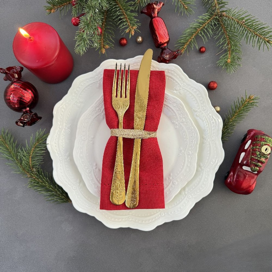 VILLA ITALIA Bombka szklana CUKIEREK red 9 cm