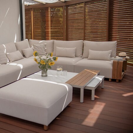 Zestaw mebli ogrodowych Kalem beżowy, modułowy, komplet wypoczynkowy