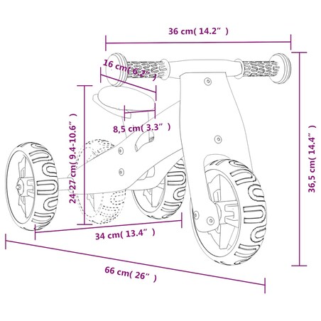 vidaXL Rowerek biegowy dla dzieci, 2-w-1, zielony