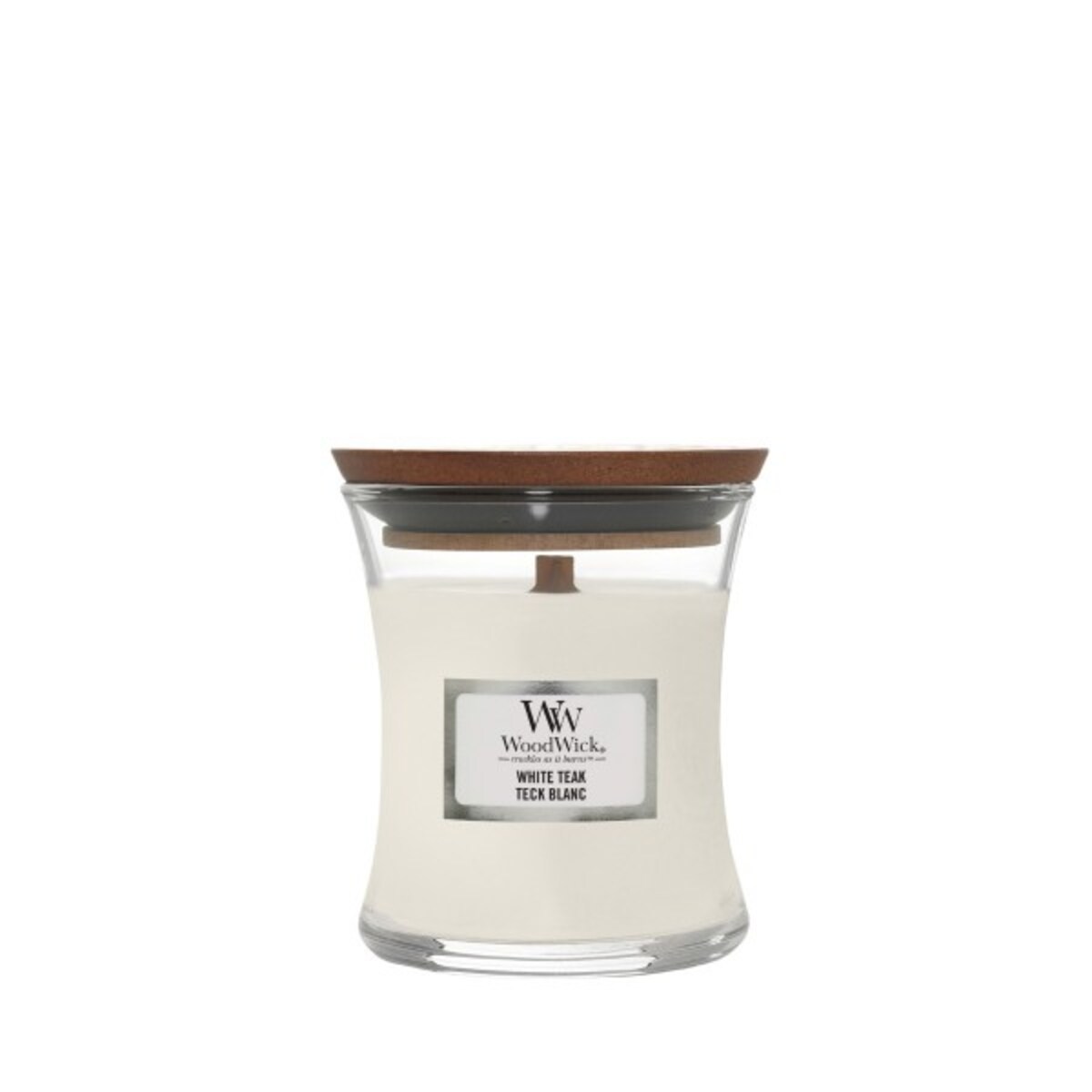 WoodWick świeca mała WHITE TEAK