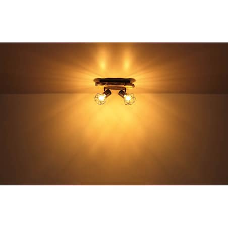 Sufitowa lampa rustykalna Priska 54017W-2 drewno czarna