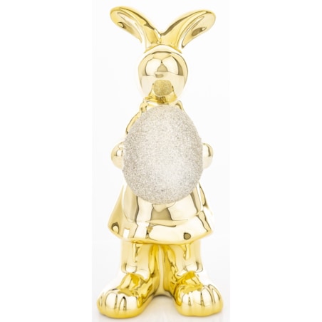 Dekoracja - złota króliczka z pisanką 18,5x8x10 cm