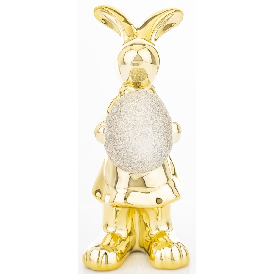Dekoracja - złota króliczka z pisanką 18,5x8x10 cm