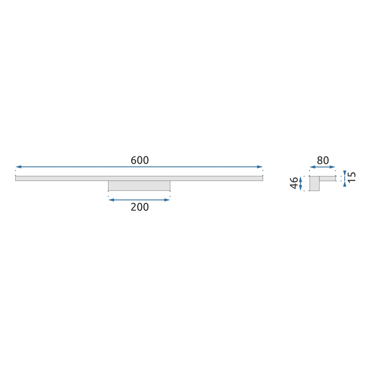 Kinkiet Led App837-1W Flat 60Cm Złoty, Metal