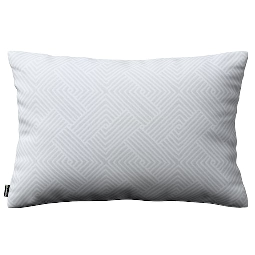 Poszewka Kinga na poduszkę prostokątną 47x28 szaro-białe wzory geometryczne