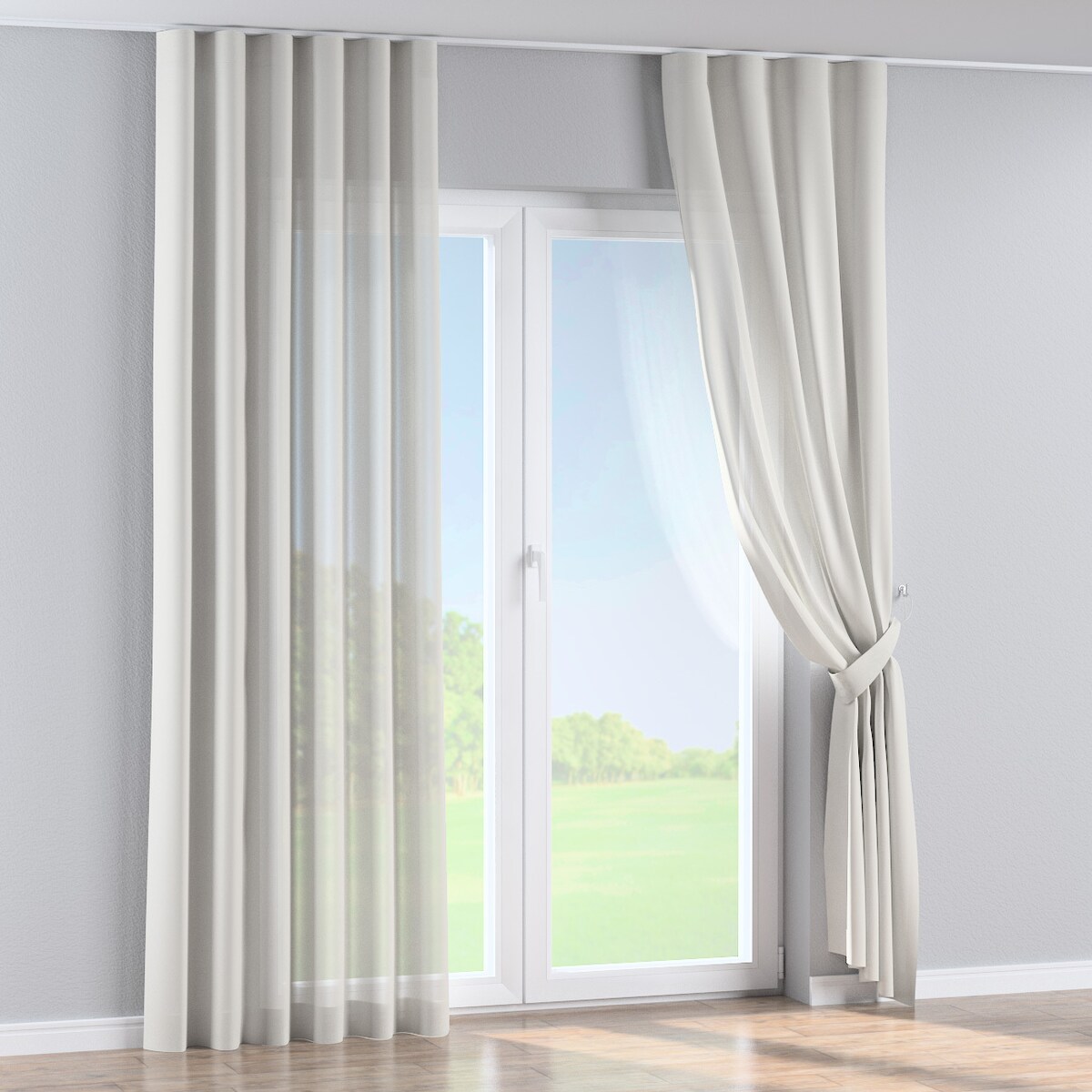 Zasłona na taśmie wave 130x245 prześwitujący, naturalny