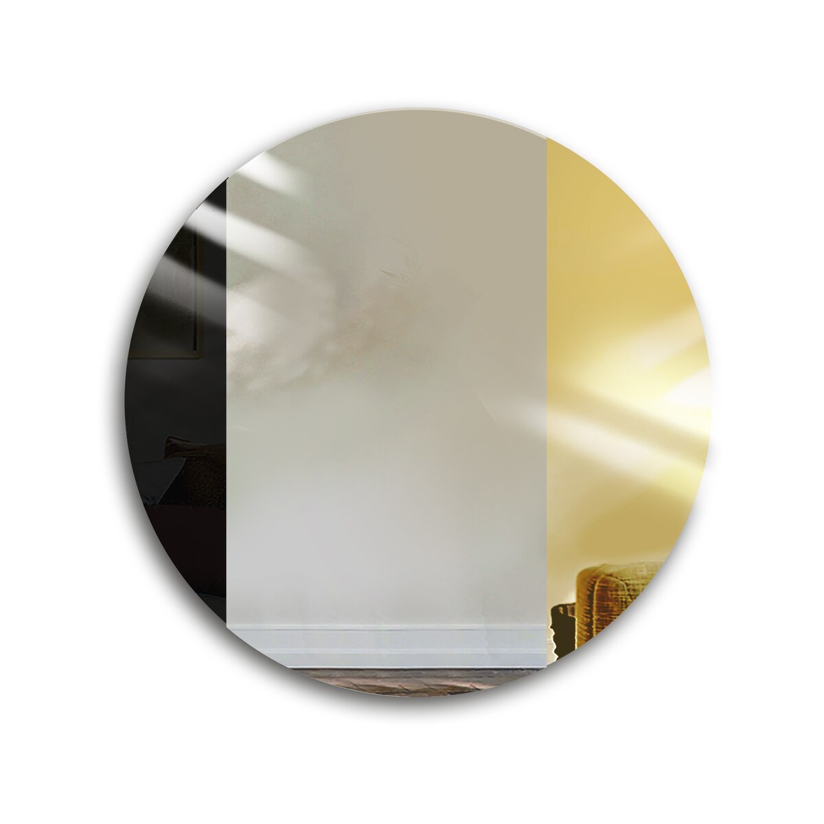 Lustro okrągłe ANTON czarno złote fi 130