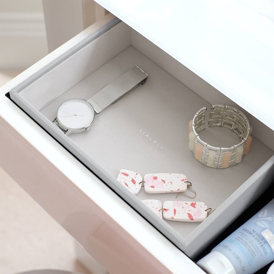 Szkatułka na biżuterię Stackers open classic kamienna szarość