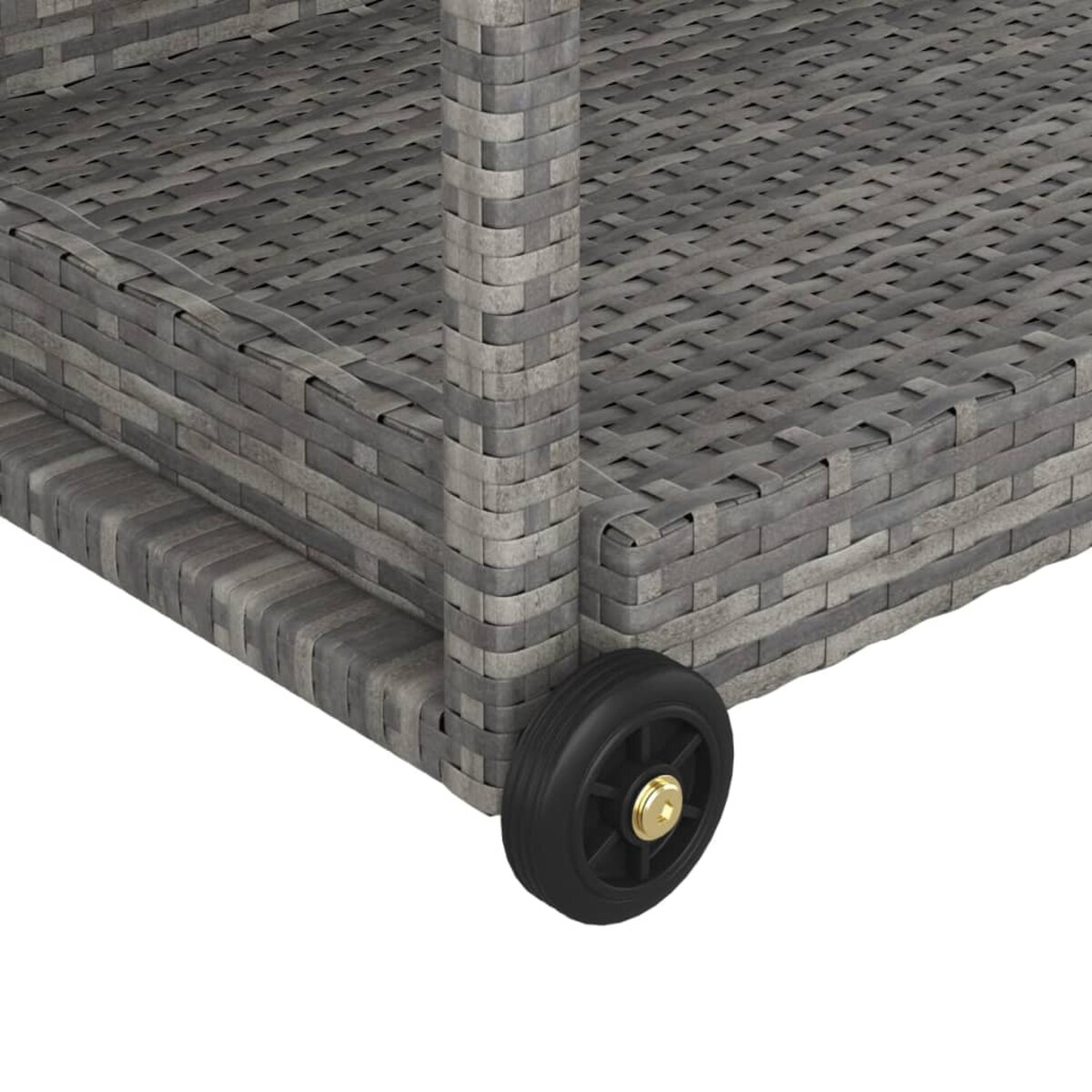 vidaXL Wózek barowy, szary, 100x45x83 cm, polirattan