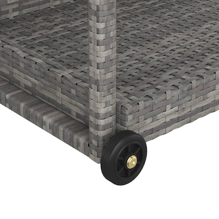 vidaXL Wózek barowy, szary, 100x45x83 cm, polirattan