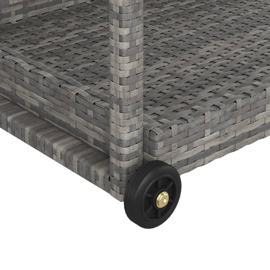 vidaXL Wózek barowy, szary, 100x45x83 cm, polirattan