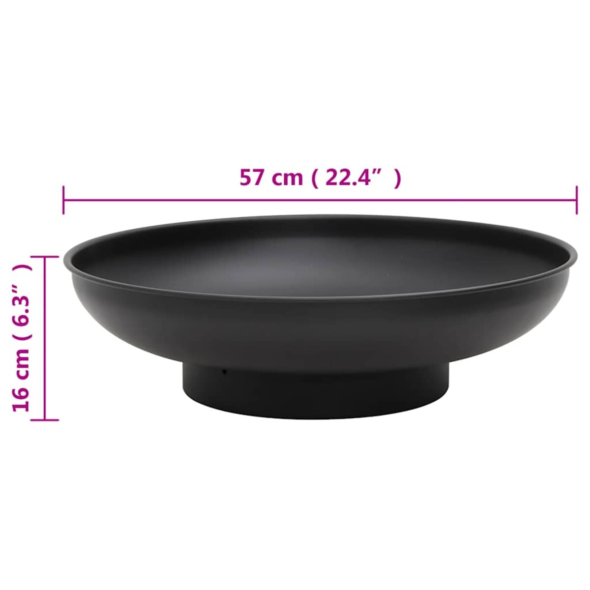 vidaXL Palenisko, 57 cm, stal