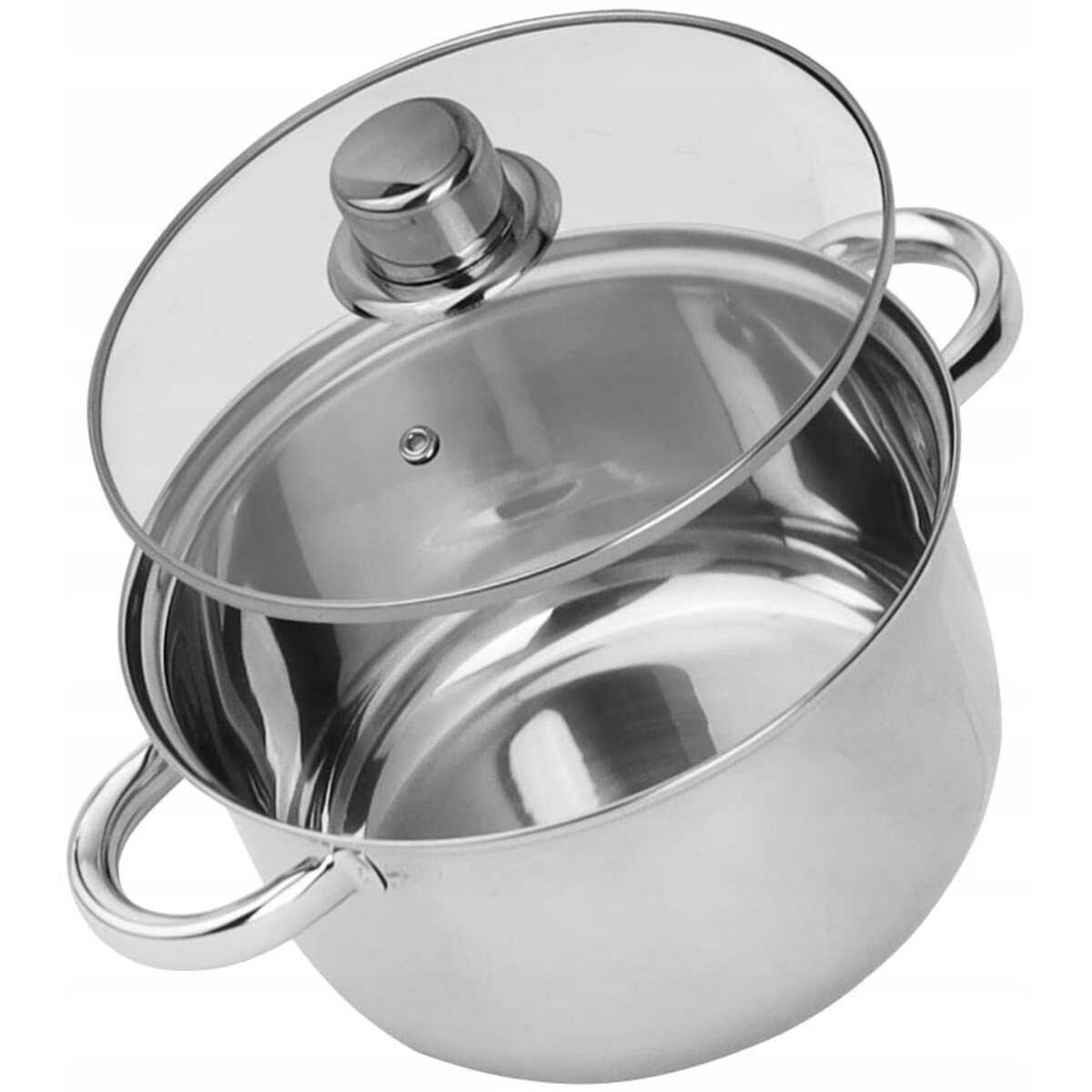 Garnek stalowy z pokrywką 20cm 3.3L gaz indukcja ROSSNER