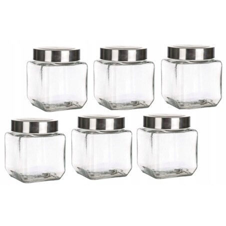 6x POJEMNIK SZKLANY SŁOIK NA przyprawy 500 ml do szafki półki kuchni