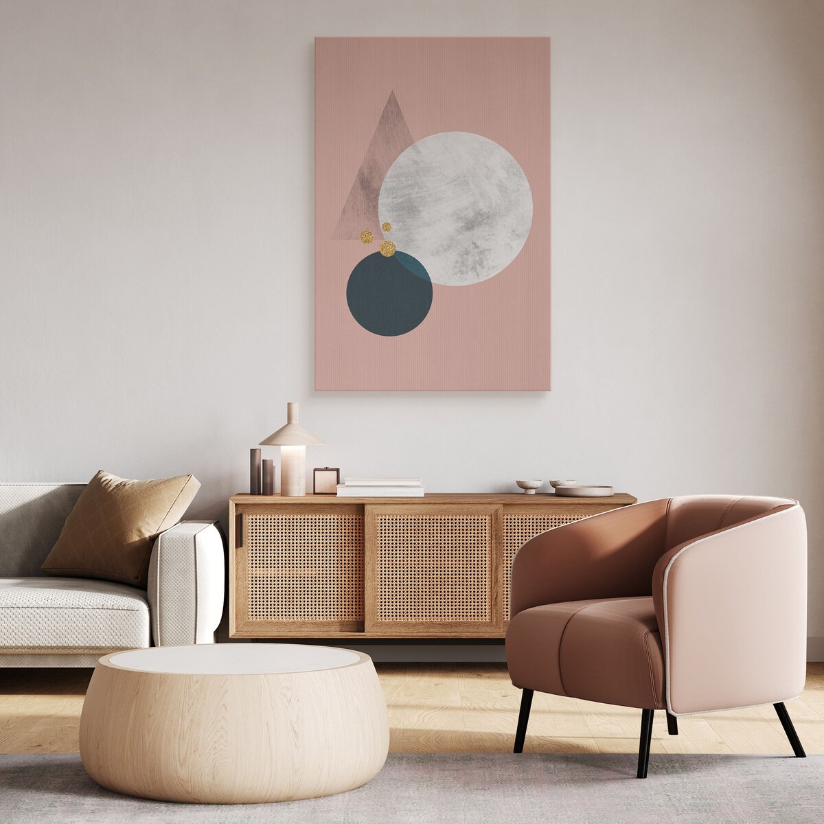Obraz Do Salonu Figury Geometryczne Abstrakcja Styl Glamour 30x40cm