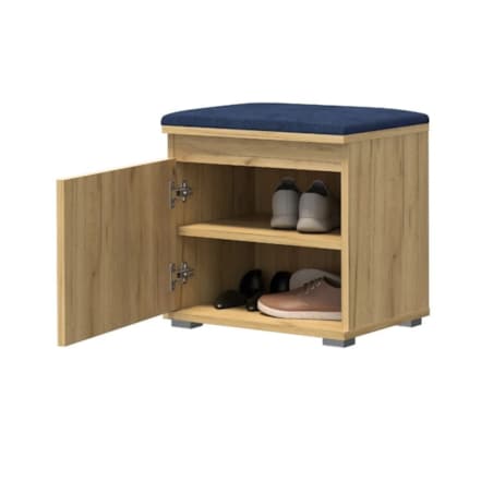 Szafka na buty z siedziskiem SINGAPUR 50 dąb craft/granatowa